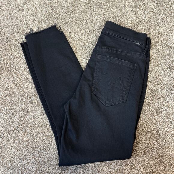 Mother The Stunner Zip Ankle Stepfray Size 26 Not Guilty Black Jeans Denim USA - Picture 3 of 13